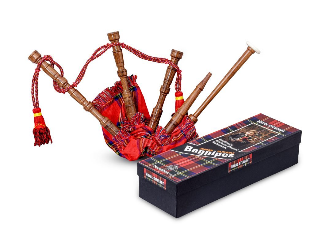 Hamilton kilts Mini Bagpipe Playable Cord Beginners Souvenir Gift Decorative fun play royal Stewart tartan kids toy