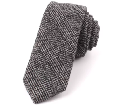 Wool Necktie Charcoal Grey pattern