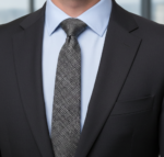 Wool necktie Charcoal Check