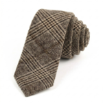 hamilton kilts necktie Scottish wool tweed beige check pattern