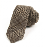 hamilton kilts necktie Scottish wool tweed beige check pattern