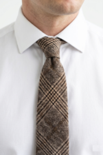 hamilton kilts necktie wool beige check pattern