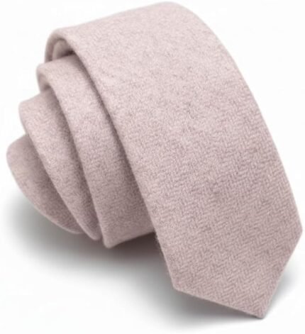 Pink wool Necktie herringbone