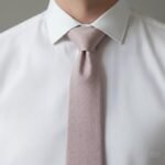 Pink wool Necktie herringbone