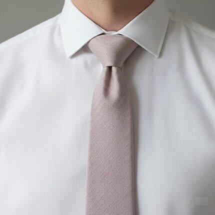 Pink wool Necktie herringbone