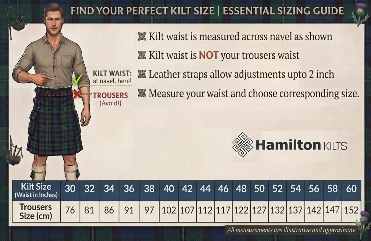 Hamilton Kilt size guide