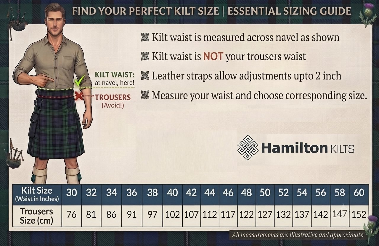 Hamilton Kilt size guide