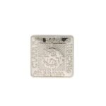 Silver square thistle button