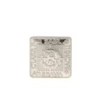 Silver square thistle button