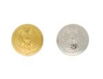 Golden Silver round thistle button