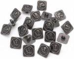 Black Antique square thistle button