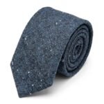 necktie Wool donegal blue