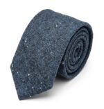 necktie Wool donegal blue
