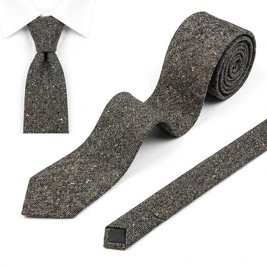 necktie Wool donegal Grey necktie Wool donegal Grey