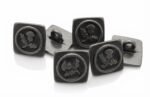 Black Antique square thistle button
