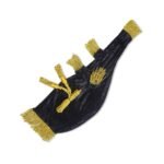 Bagpipe Cover with Cord Black Velvet Golden Fringes