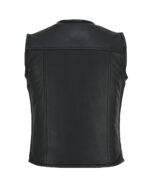 Men's Motorcycle Leather Vest Side Zip Closure - Image 2