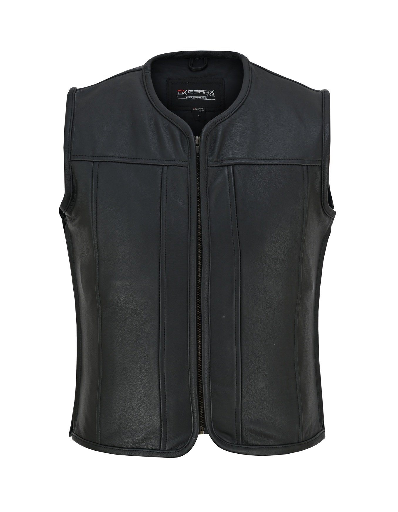 Ironhead Leather vest Men's Motorcycle Leather Vest Side Zip Closure - Image 1